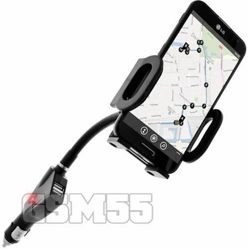 Stöd för bil - AVIZAR - Ciguttändare - 2 USB-portar - 360° rotation - Justerbar arm