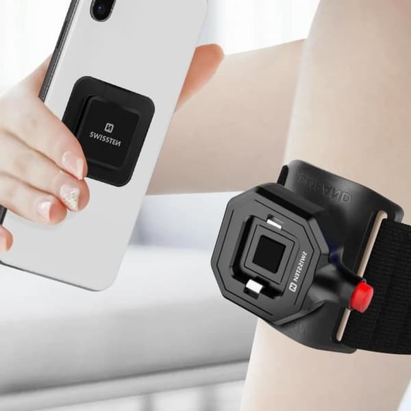 Smartphone Adapter för Easy Lock Support Adhesive Fixing 3M Swissten Black