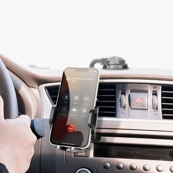 Stöd Auto Smartphone - XO - Sugpropp - Rotativ 360° - Kompatibel 4.7-7.2 tum - Svart