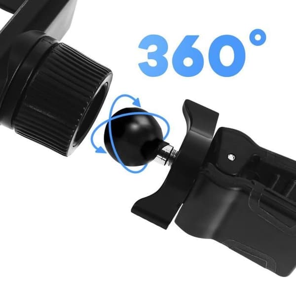 Bilhållare - AVIZAR - 360° roterbar - Ventilationsfäste - För smartphone upp till 85 mm - Svart