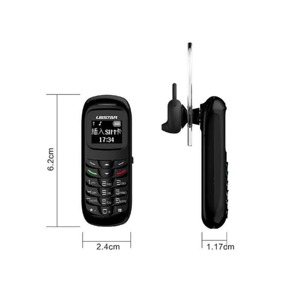 L8STAR BM70 Mini Mobiltelefon - Magic Voice Dialer Bluetooth Trådlöst Headset Mini Mobiltelefon-Svart