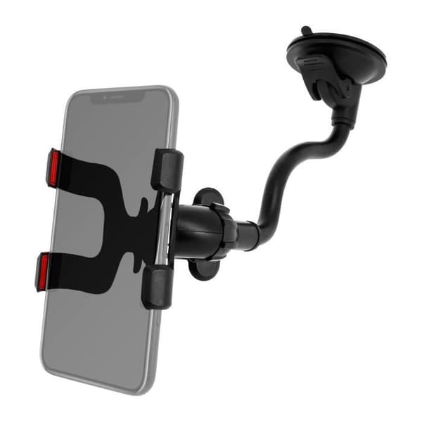 LinQ Justerbar Suction Mount Bilhållare 360° Roterbar Flexibel Arm Svart