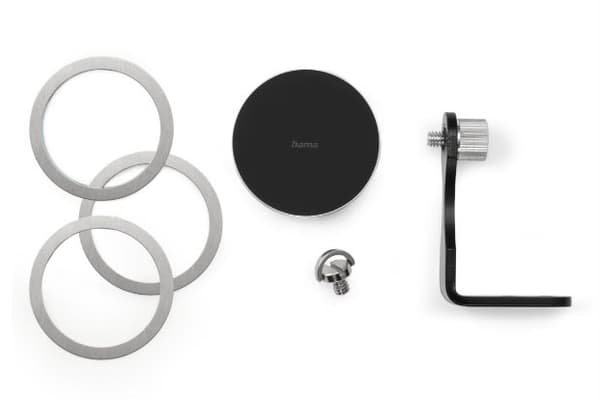 Hama Puck - mobiltelefonholder - universal, magnetisk (00004655) Sort, Metallic