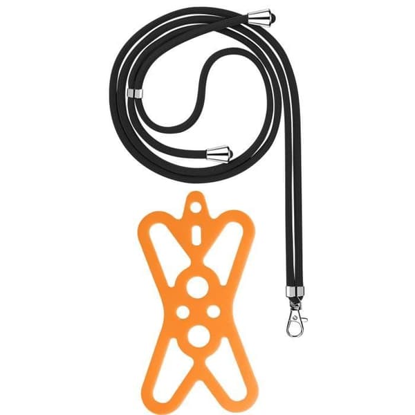 Smartphonesladd med silikon Universal Utdragbar Justerbar 90cm orange