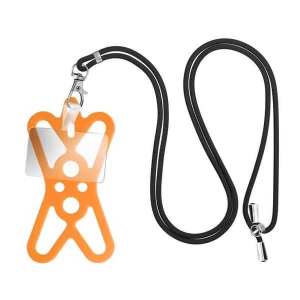 Smartphonesladd med silikon Universal Utdragbar Justerbar 90cm orange