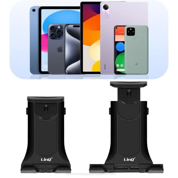 Support för smartphones och surfplattor - LINQ - Teleskopisk - 360° roterbar - Kompatibel med styre och handtag
