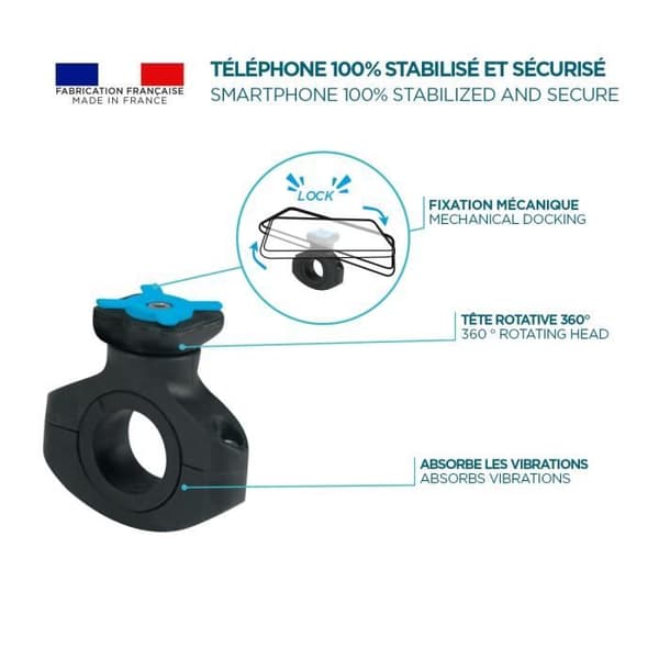 Stöd Smarttelefon - MOBILIS - Universell - Tillverkad i Frankrike - Lätt och robust - Vibrationabsorbering