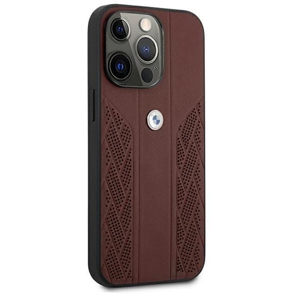 BMW BMHCP13LRSPPR Leather Back Case For Apple iPhone 13 / 13 Pro