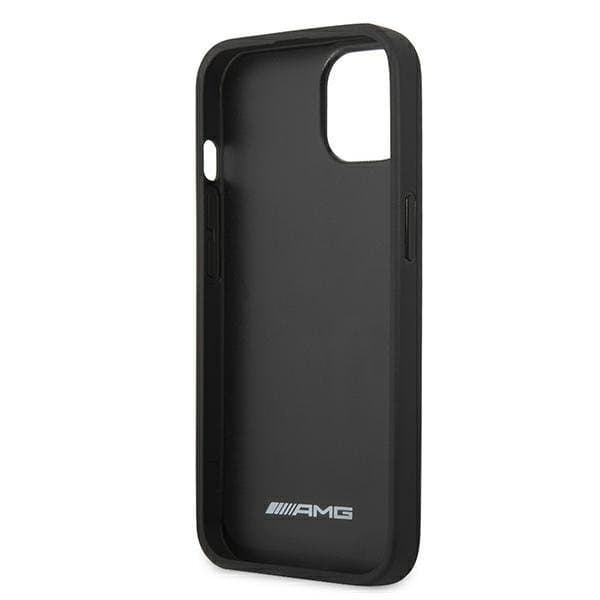AMG AMHCP13SGSEBK Leather Debossed Lines Back Case For Apple iPhone 13 Mini Black