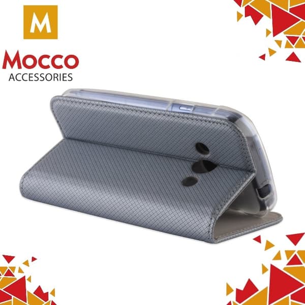 Mocco Smart Magnet Book Case For Huawei P10 Plus Silver