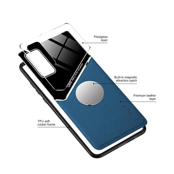 Mocco Lens Leather Back Case for Apple Iphone 12 / 12 Pro Blue