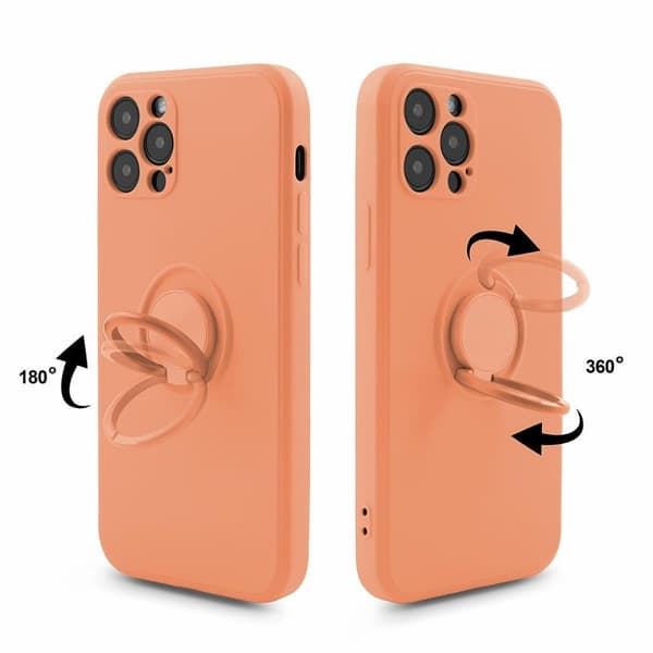 Mocco Pastel Ring Silicone Back Case for Samsung Galaxy S22 Plus 5G Orange