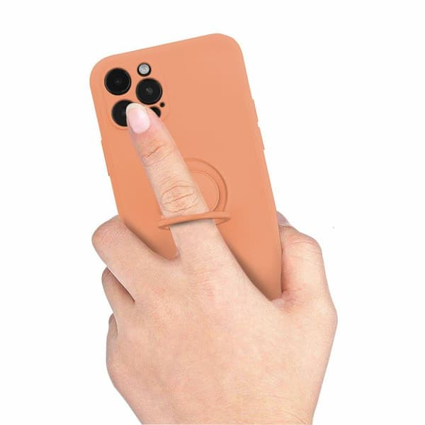 Mocco Pastel Ring Silicone Back Case for Samsung Galaxy S22 Plus 5G Orange