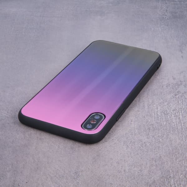 Mocco Aurora Glass Silicone Back Case for Apple iPhone 6 Plus / 6S Plus Pink - Black