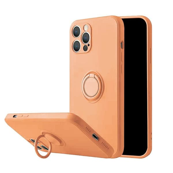 Mocco Pastel Ring Silicone Back Case for Apple iPhone 12 Max Orange