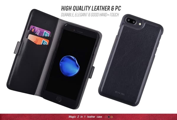 Devia Magic 2 in 1 High Quality Leather Book Case For Apple iPhone X / XS Black