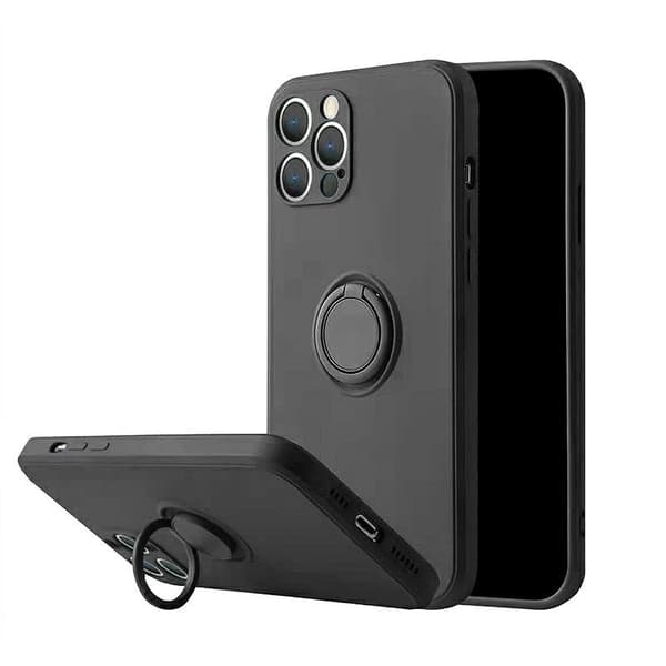 Mocco Pastel Ring Silicone Back Case for Xiaomi Redmi Note 9T Black