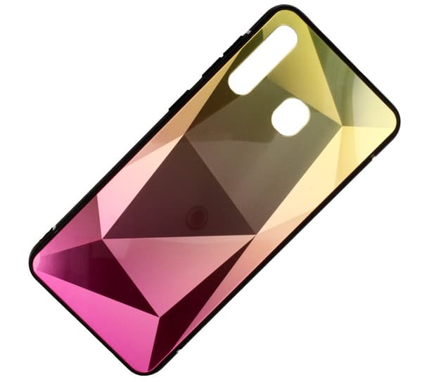 Mocco Stone Ombre Back Case Silicone Case With gradient Color For Samsung A705 Galaxy A70 Yellow - Pink