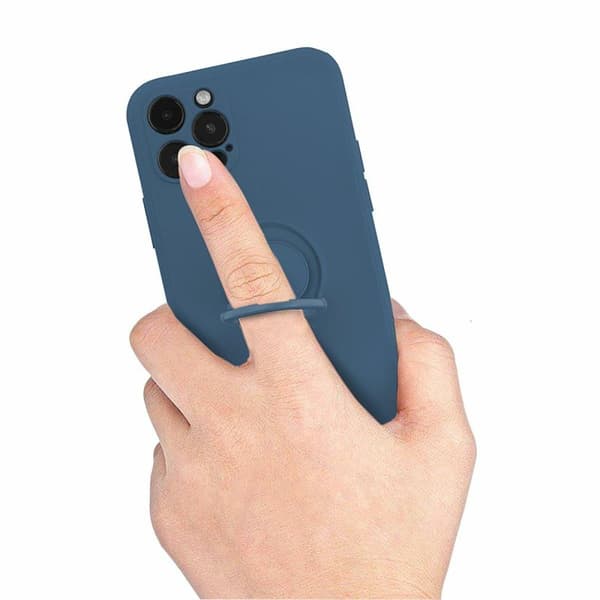 Mocco Pastel Ring Silicone Back Case for Samsung Galaxy S22 Plus 5G Blue