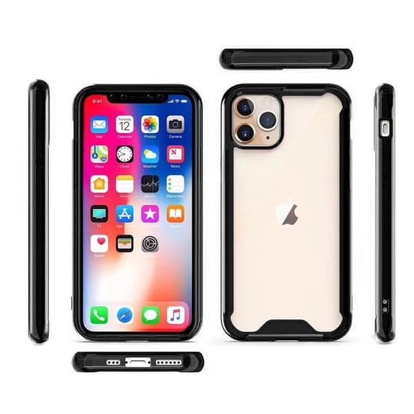 Mocco Acrylic Air Case Silicone Case for Apple iPhone 12 Pro Max Transparent-Black