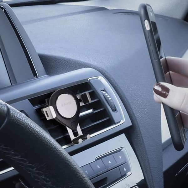 Stöd Auto - LinQ - 3.5 till 6.5'' - Ventilationsgaller - Automatiska klämmor - Svart aluminium