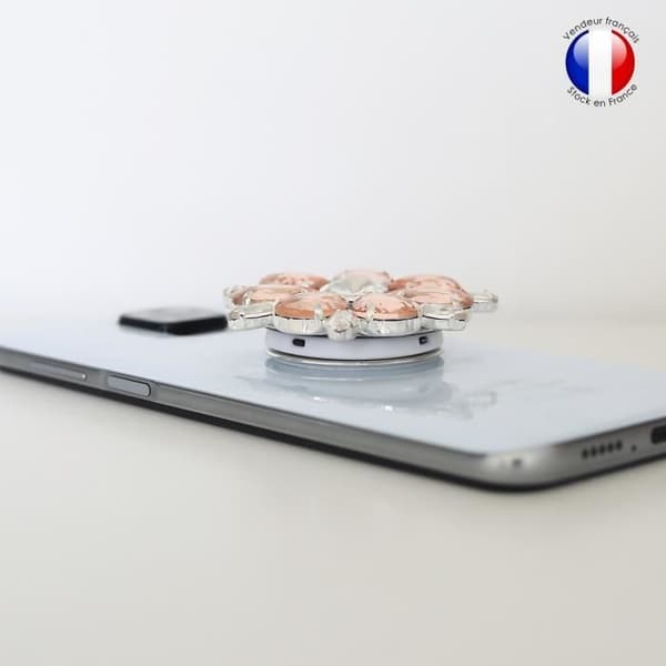 Stöd för hopfällbar mobiltelefon för KXD A1 5,71" Tum Super Design Diamant - Diamant Rosa & Vit