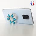 Miniatyrbild 3 av 4: Vikbar mobiltelefonhållare för Ulefone Note 8P Super Diamond Design - Turkos &amp; vit diamant