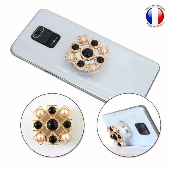 Vikbar Mobiltelefonhållare till Sony Xperia 1 II Super Diamond Design - Svart &amp; Vit Diamant