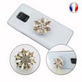 Miniatyrbild 1 av 4: Vikbar mobiltelefonhållare för Blackview BV9600E Super Diamond Design - Diamond Gold &amp; White
