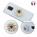 Miniatyrbild 1 av 4: Vikbar mobiltelefonhållare för DUODUOGO J5+ 5,5 tum Super Diamond Design - Röd &amp; vit diamant