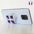Miniatyrbild 3 av 4: Vikbar mobiltelefonhållare för Xiaomi Mi CC9 Pro Super Diamond Design - Blå &amp; Vit Diamant