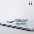 Miniatyrbild 4 av 4: Vikbar mobiltelefonhållare för Oppo A53 2020 Super Diamond Design - Grön &amp; Vit Diamant