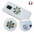 Miniatyrbild 1 av 4: Vikbar mobiltelefonhållare för Samsung Galaxy Xcover Pro Super Diamond Design - Grön &amp; Vit Diamant