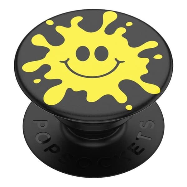 Ring och universellt stöd - POPSOCKETS - PopGrip Splat Design - Svart - Infällbar - Videostöd
