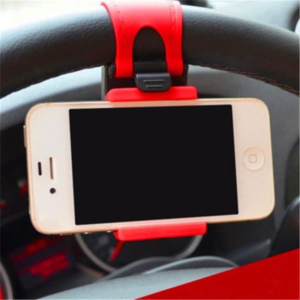 Universal Ratt Biltelefon Hållare för iPhone 6 6S Plus Samsung Smartphone etc - Svart Röd