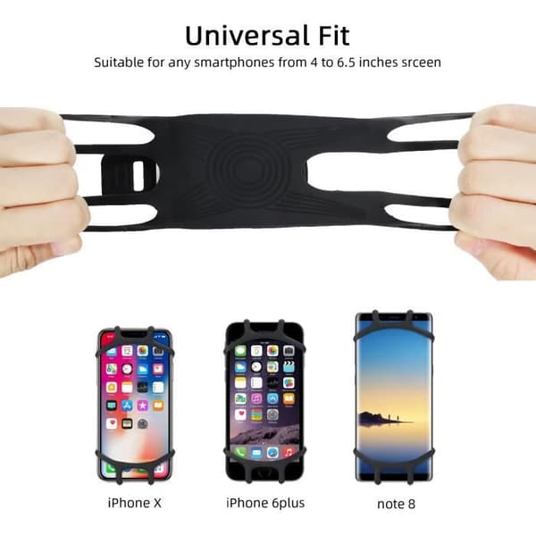CYKELTELEFONHÅLLARE Motorcykel Cykel Silikon Justerbar för iPhone X-8-7-6-Plus, Samsung, Huawei och 4,5-6,0 tums smartphone