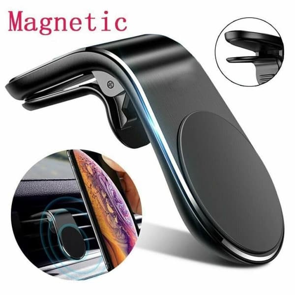 Bilfästen,Metall Magnetic Biltelefon Hållare Mini Air Vent Mount Magnet Clip Mobilt Stativ - Svart Typ