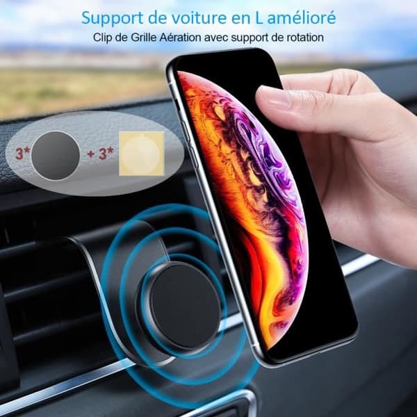 Magnetisk biltelefonhållare för luftventil, universell magnetisk telefonhållare, 360° roterbar för smartphones