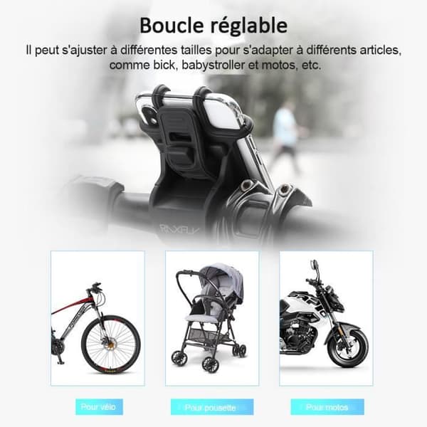 Cykeltelefonhållare, justerbar cykeltelefonhållare i silikon Kompatibel med 4.0'' - 6.5'' smartphones