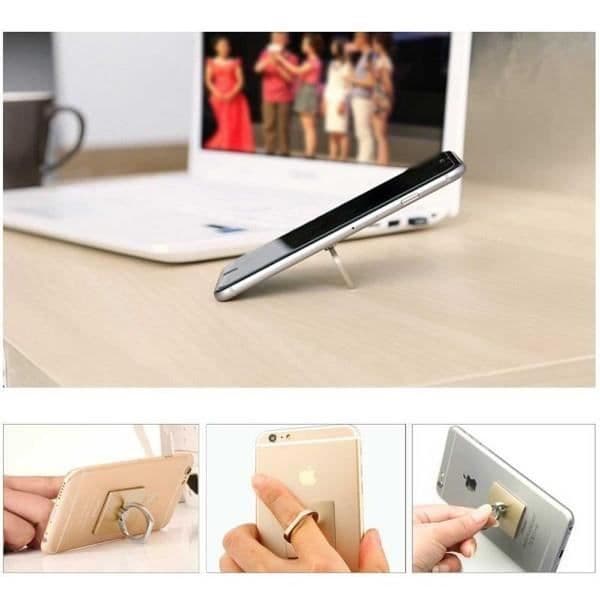 Stöd RIng för SAMSUNG Galaxy Grand Prime Universell 360 Rotera (VIT)