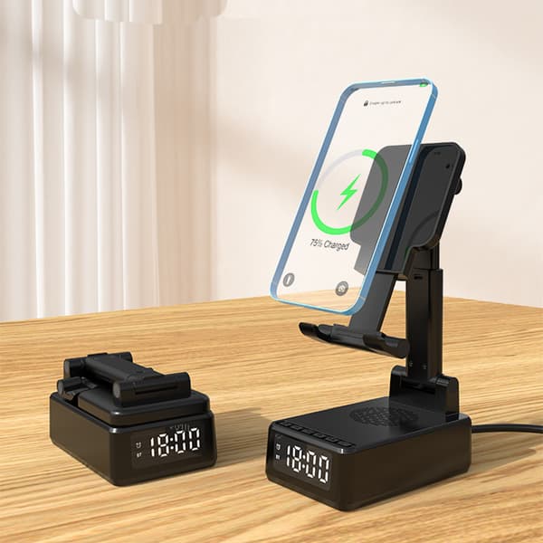 INF Mobiltelefonholder højttaler med 15W trådløs opladning