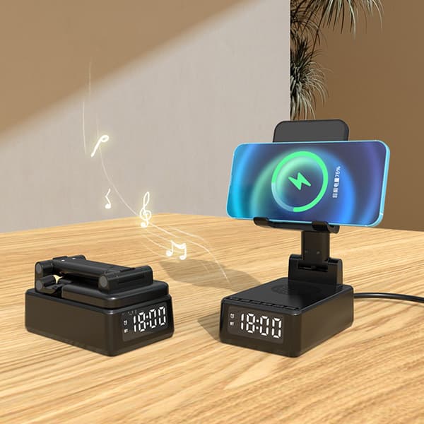 INF Mobiltelefonholder højttaler med 15W trådløs opladning