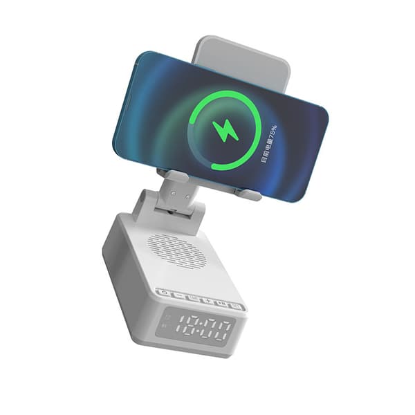 INF Mobiltelefonholder højttaler med 15W trådløs opladning