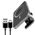 Miniatyrbild 2 av 4: Laddare för bil MagSafe 15W - 3MK - Aluminium - USB-C - Kompatibel med Qi - Svart