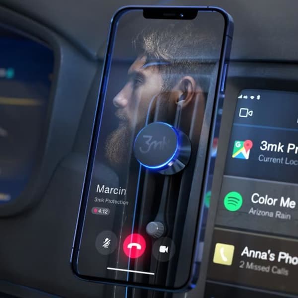 Bilhållare för Compact Magnetic Smartphone High Performance 3mk Svart