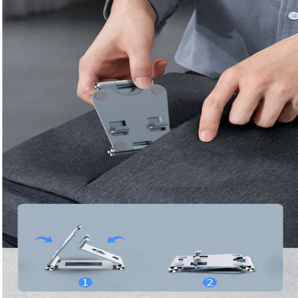 INF Foldbar, drejelig mobiltelefonholder i aluminiumslegering