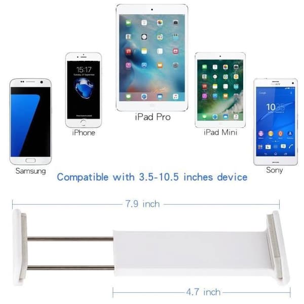 Mobiltelefon och surfplattahållare, universell 360° rotation lång arm Flexibel och justerbar svanhalshållare 4-10,6 tum