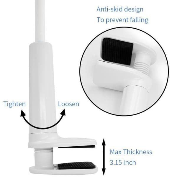 Mobiltelefon och surfplattahållare, universell 360° rotation lång arm Flexibel och justerbar svanhalshållare 4-10,6 tum
