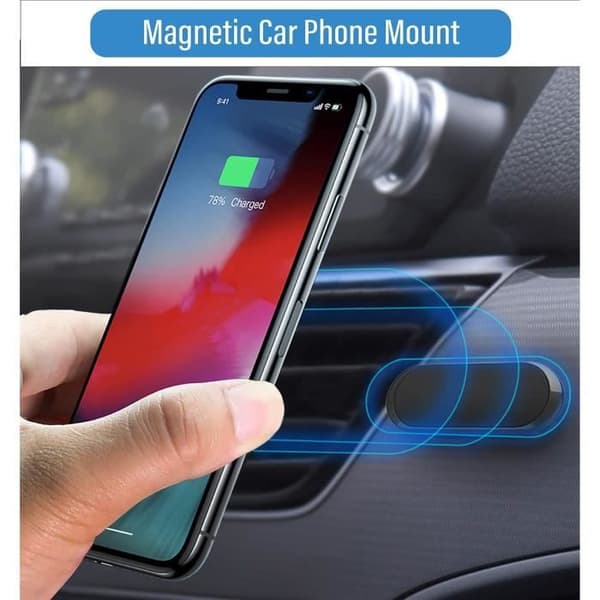 Set med 2 biltelefonhållare - roterande magnetisk telefonhållare med 8 inbyggda rubidiummagneter (silver)