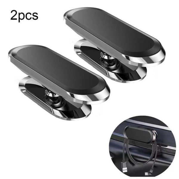 Set med 2 biltelefonhållare - roterande magnetisk telefonhållare med 8 inbyggda rubidiummagneter (silver)